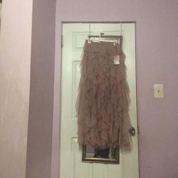 Gorgeous Mauve mesh Lavender Tulle Tiered Maxi Skirt Ruffles for photoshoot - Picture 13 of 16